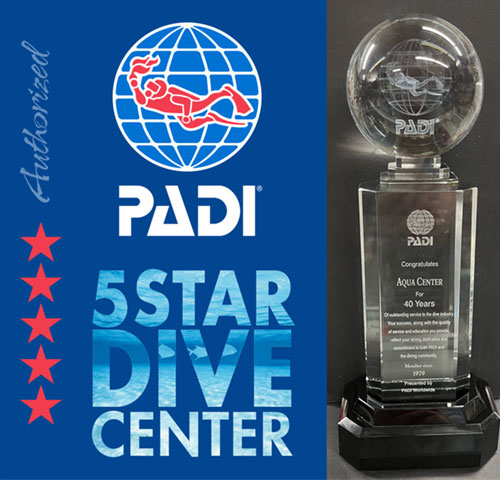 PADI 5 Star Awrd for 40 years of service